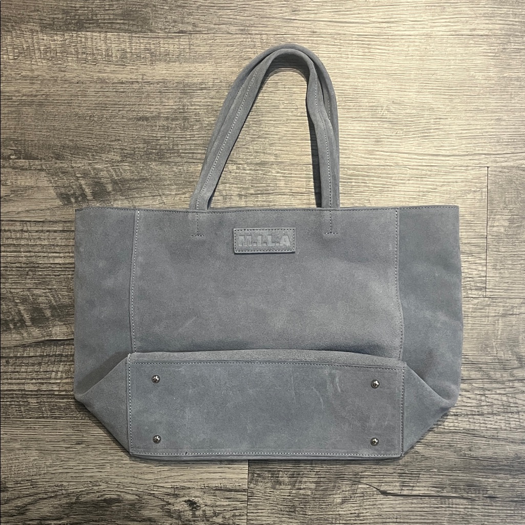 M.I.L.A Gray Suede Tote Bag
